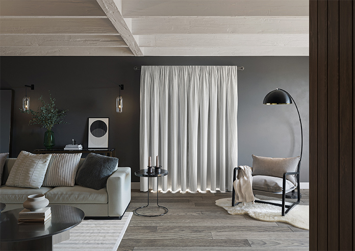 Lace Stripes, Jet - Made to Measure Curtains - Image 15